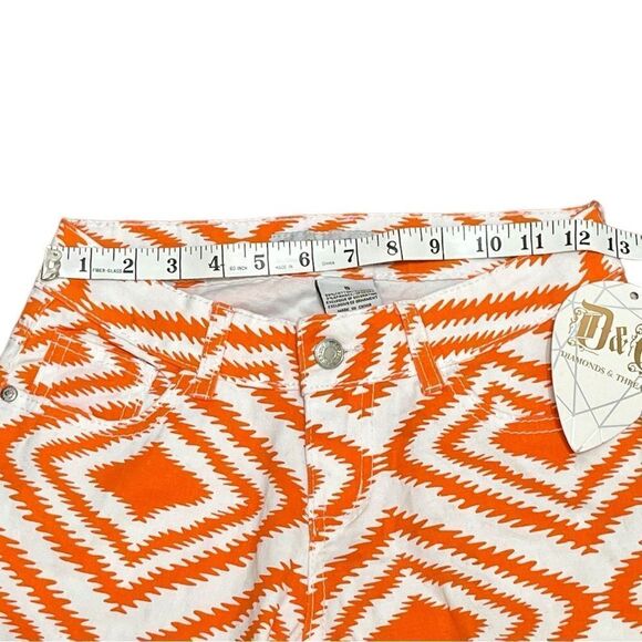 NWT Diamonds And Threads Juniors Orange And White Golden Poppy Pants, Size 5 - Picture 7 of 9